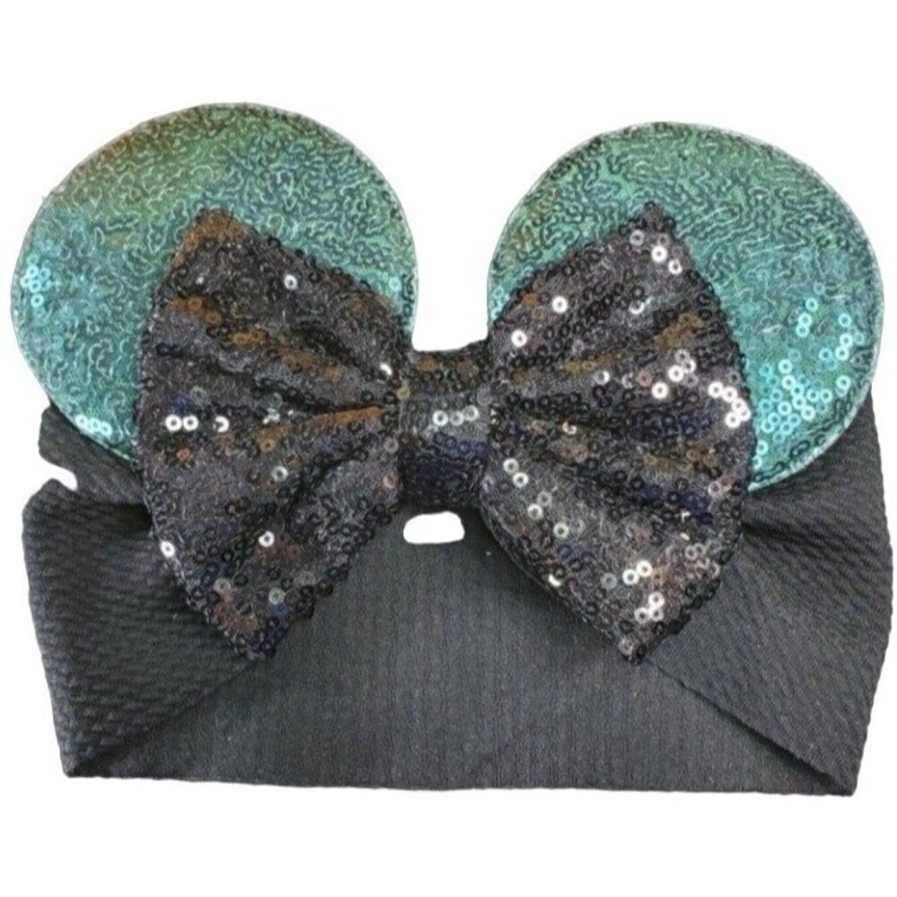 Minnie Mouse Ears Headband Hair Turban Sequins Hair Bow Spa Head Wrap Hair Care